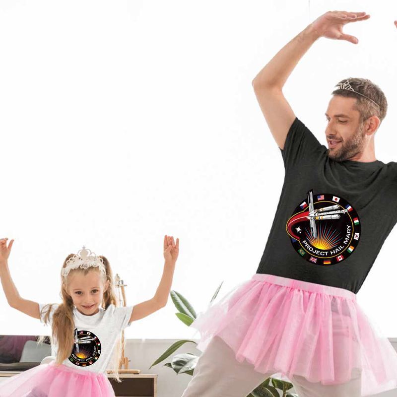 Fashion, accesorii si bijuterii - Copii - Imbracaminte copii - Tricouri copii - Tricou Copii Fete Project Hail Mary Spaceship Mission Badge, negru, marime XL Copii - Infinity.ro
