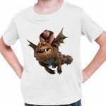 Fashion, accesorii si bijuterii - Copii - Imbracaminte copii - Tricouri copii - Tricou Copii Baieti Fishtlegs Meatlug How to train your dragon, alb, marime S Copii - Infinity.ro