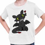 Fashion, accesorii si bijuterii - Copii - Imbracaminte copii - Tricouri copii - Tricou Copii Baieti Toothless Dragon Night Fury How to train your dragon, alb, marime S Copii - Infinity.ro