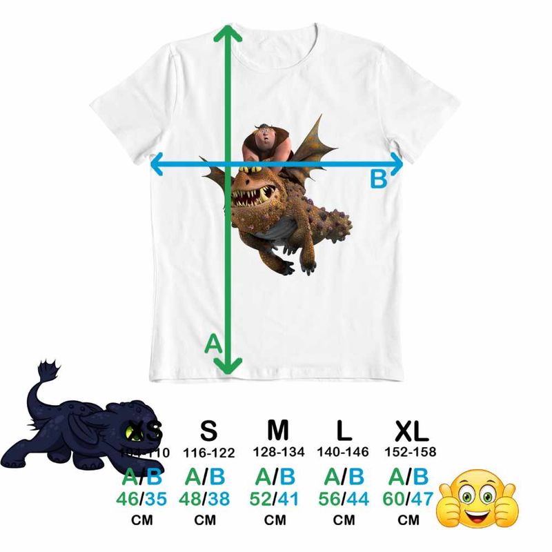 Fashion, accesorii si bijuterii - Copii - Imbracaminte copii - Tricouri copii - Tricou Copii Baieti Fishtlegs Meatlug How to train your dragon, alb, marime S Copii - Infinity.ro