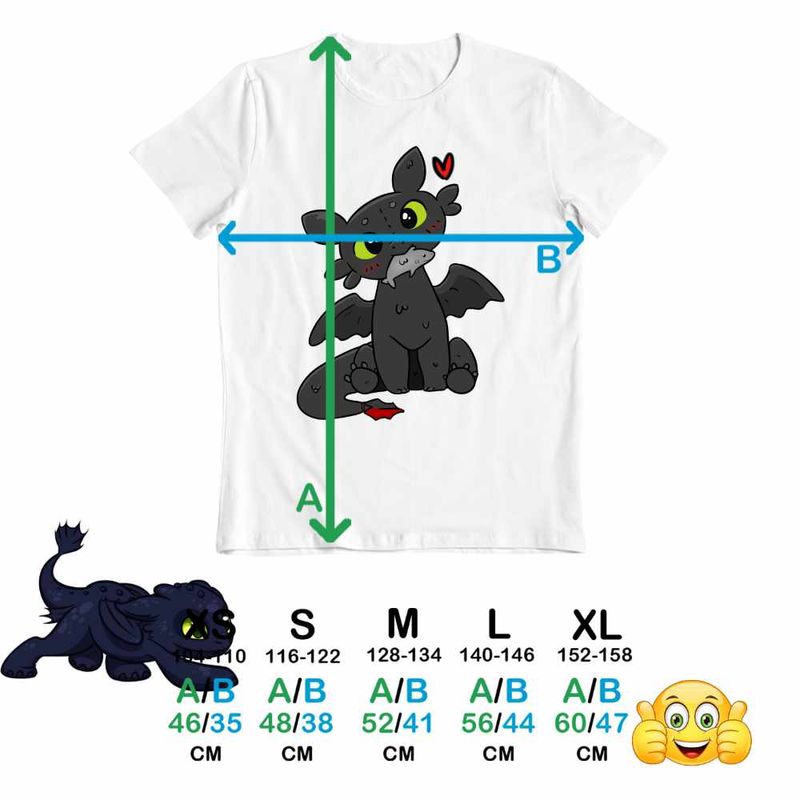 Fashion, accesorii si bijuterii - Copii - Imbracaminte copii - Tricouri copii - Tricou Copii Baieti Toothless Dragon Night Fury How to train your dragon, alb, marime S Copii - Infinity.ro