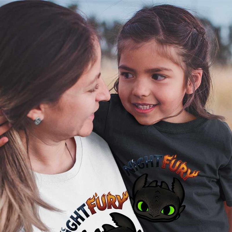 Fashion, accesorii si bijuterii - Copii - Imbracaminte copii - Tricouri copii - Tricou Copii Fete Night Fury How to train your dragon, alb, marime XS Copii - Infinity.ro