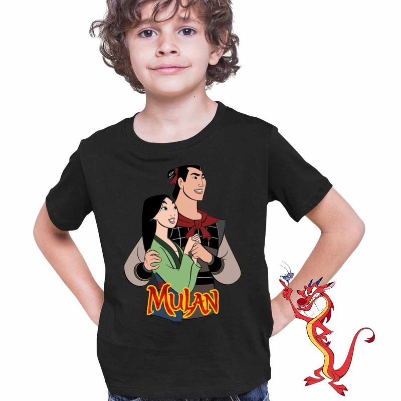 Fashion, accesorii si bijuterii - Copii - Imbracaminte copii - Tricouri copii - Tricou Copii Baieti Mulan Shang, negru, marime L Copii - Infinity.ro