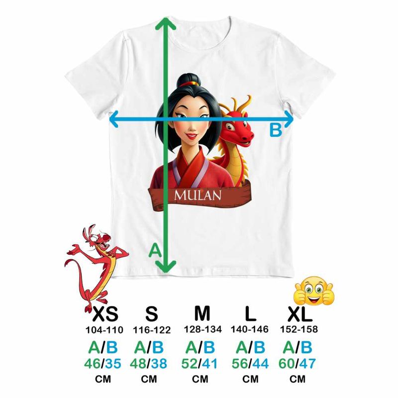 Fashion, accesorii si bijuterii - Copii - Imbracaminte copii - Tricouri copii - Tricou Copii Fete Mulan Dragon, alb, marime M Copii - Infinity.ro