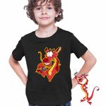Fashion, accesorii si bijuterii - Copii - Imbracaminte copii - Tricouri copii - Tricou Copii Baieti Mulan Mushu Crikee, negru, marime S Copii - Infinity.ro