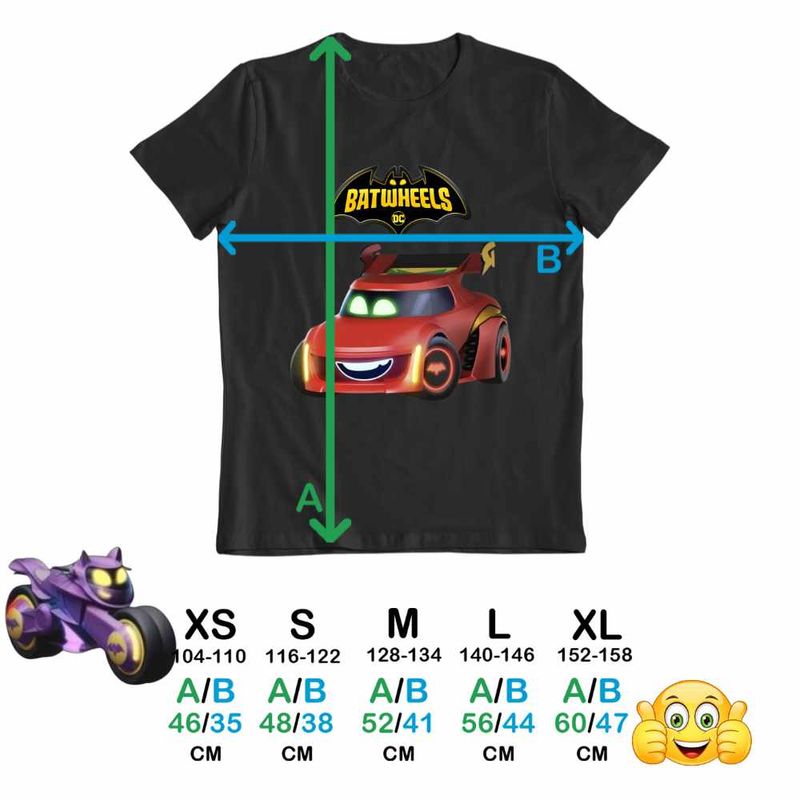 Fashion, accesorii si bijuterii - Copii - Imbracaminte copii - Tricouri copii - Tricou Copii Baieti Batwheels Redbird Batroti Robin Desene Masini, negru, marime S Copii - Infinity.ro