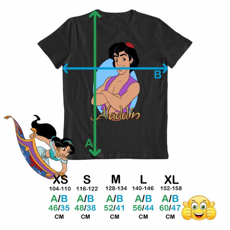 Fashion, accesorii si bijuterii - Copii - Imbracaminte copii - Tricouri copii - Tricou Copii Baieti Aladdin Ali Baba O mie si una de nopti Aladin, negru, marime S Copii - Infinity.ro