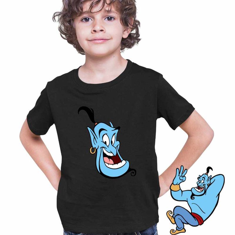 Fashion, accesorii si bijuterii - Copii - Imbracaminte copii - Tricouri copii - Tricou Copii Baieti Aladdin Genie Duh Lampa Fermecata Alibaba, negru, marime M Copii - Infinity.ro