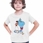 Fashion, accesorii si bijuterii - Copii - Imbracaminte copii - Tricouri copii - Tricou Copii Baieti Aladdin Duhul Lampii Genie Lamp Aladin Duh, alb, marime XL Copii - Infinity.ro