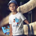 Fashion, accesorii si bijuterii - Copii - Imbracaminte copii - Tricouri copii - Tricou Copii Baieti Aladdin Duhul Lampii Genie Lamp Aladin Duh, alb, marime XL Copii - Infinity.ro