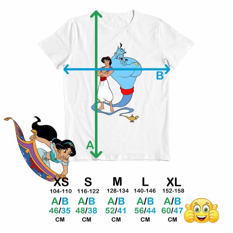 Fashion, accesorii si bijuterii - Copii - Imbracaminte copii - Tricouri copii - Tricou Copii Baieti Aladdin Duhul Lampii Genie Lamp Aladin Duh, alb, marime XL Copii - Infinity.ro