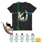 Fashion, accesorii si bijuterii - Copii - Imbracaminte copii - Tricouri copii - Tricou Copii Baieti Aladdin Print Ali Jasmine Covor Fermecat Sultan, negru, marime M Copii - Infinity.ro