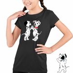 Fashion, accesorii si bijuterii - Copii - Imbracaminte copii - Tricouri copii - Tricou Copii Fete 101 Dalmatieni Joaca Catel Dalmatian Puppy, negru, marime S Copii - Infinity.ro