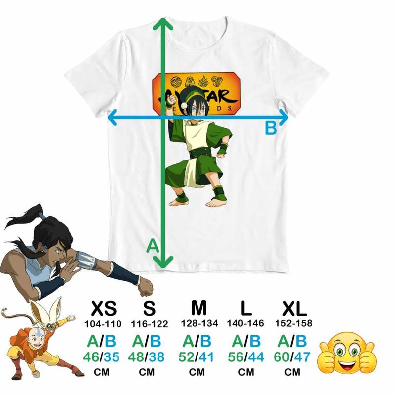 Fashion, accesorii si bijuterii - Copii - Imbracaminte copii - Tricouri copii - Tricou Copii Fete Avatar Toph Bei Fong Legenda lui Aang Airbender, alb, marime M Copii - Infinity.ro