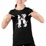 Fashion, accesorii si bijuterii - Copii - Imbracaminte copii - Tricouri copii - Tricou Copii Fete 101 Dalmatieni Joaca Catel Dalmatian Puppy, negru, marime S Copii - Infinity.ro