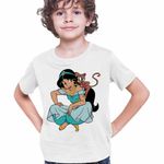 Fashion, accesorii si bijuterii - Copii - Imbracaminte copii - Tricouri copii - Tricou Copii Baieti Aladdin Jasmine Abu Maimuta Aladin, alb, marime S Copii - Infinity.ro
