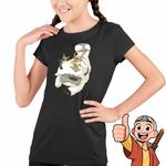 Fashion, accesorii si bijuterii - Copii - Imbracaminte copii - Tricouri copii - Tricou Copii Fete Avatar Airbender Appa Maestru Aerului Momo, negru, marime XL Copii - Infinity.ro