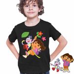 Fashion, accesorii si bijuterii - Copii - Imbracaminte copii - Tricouri copii - Tricou Copii Baieti Dora Boots Exploratoarea Jungla Liana Explorer, negru, marime XL Copii - Infinity.ro