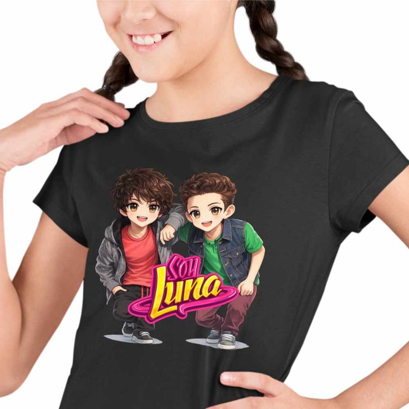Fashion, accesorii si bijuterii - Copii - Imbracaminte copii - Tricouri copii - Tricou Copii Fete Soy Luna Boys Chibi, negru, marime S Copii - Infinity.ro