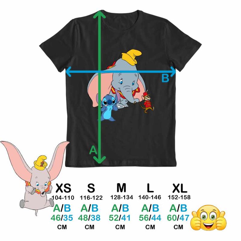Fashion, accesorii si bijuterii - Copii - Imbracaminte copii - Tricouri copii - Tricou Copii Baieti Dumbo Stitch Timothy Soricel Elefant Circ, negru, marime S Copii - Infinity.ro