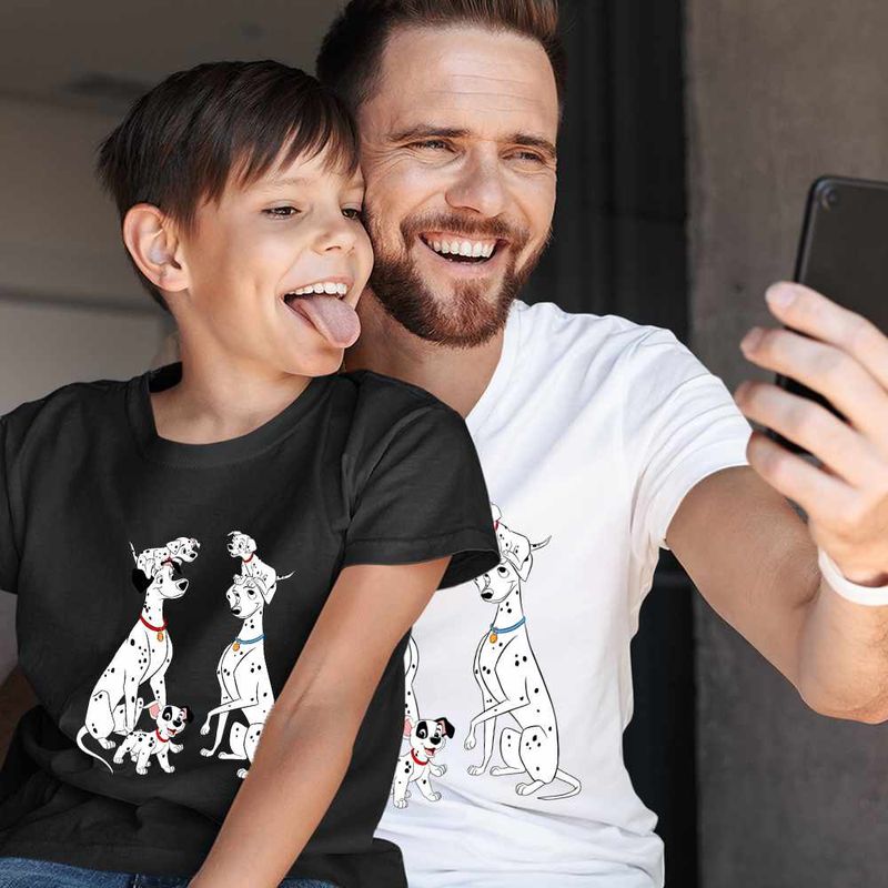 Fashion, accesorii si bijuterii - Copii - Imbracaminte copii - Tricouri copii - Tricou Copii Baieti 101 Dalmatieni Pongo Perdita Familie Catelusi, alb, marime M Copii - Infinity.ro