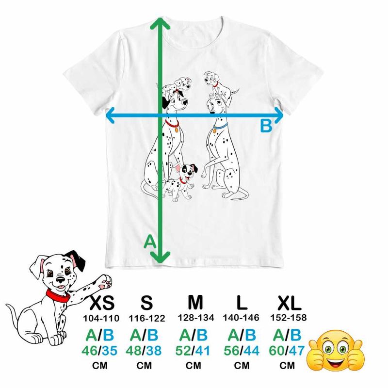 Fashion, accesorii si bijuterii - Copii - Imbracaminte copii - Tricouri copii - Tricou Copii Baieti 101 Dalmatieni Pongo Perdita Familie Catelusi, alb, marime M Copii - Infinity.ro