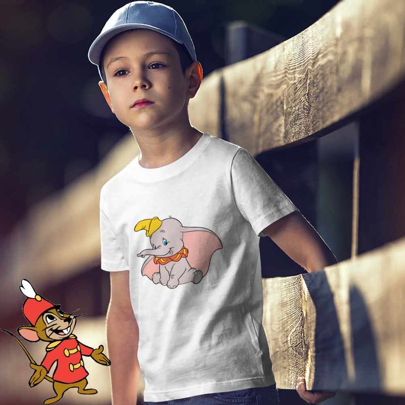 Fashion, accesorii si bijuterii - Copii - Imbracaminte copii - Tricouri copii - Tricou Copii Baieti Dumbo Elefant Circ Zburator Urechi Mari, alb, marime XS Copii - Infinity.ro