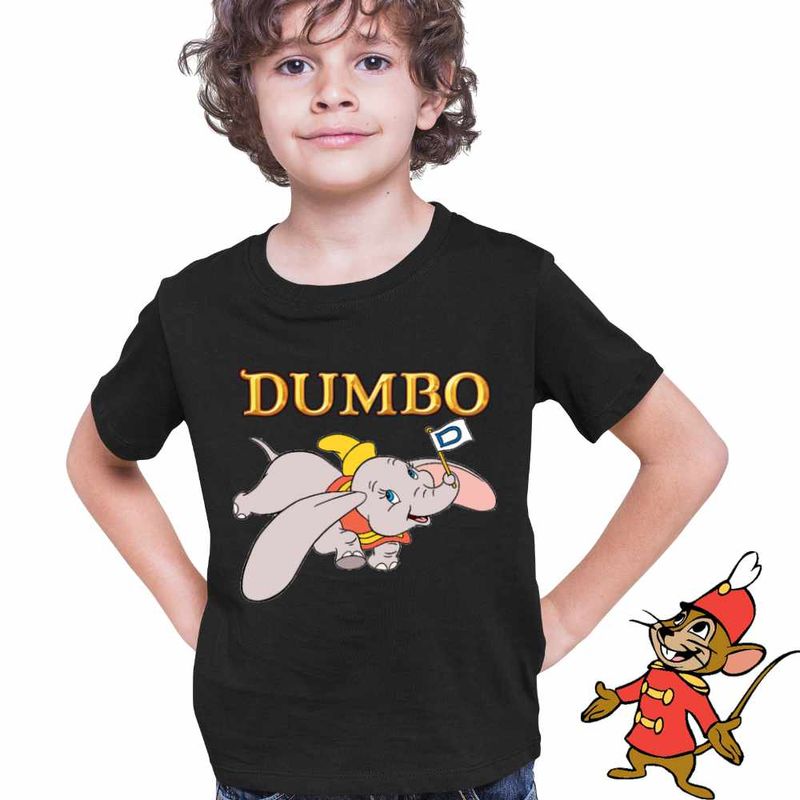 Fashion, accesorii si bijuterii - Copii - Imbracaminte copii - Tricouri copii - Tricou Copii Baieti Dumbo Elefantel Zburator Circ, negru, marime M Copii - Infinity.ro