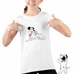 Fashion, accesorii si bijuterii - Copii - Imbracaminte copii - Tricouri copii - Tricou Copii Fete 101 Dalmatieni Pongo Freckles Dalmatian, alb, marime S Copii - Infinity.ro