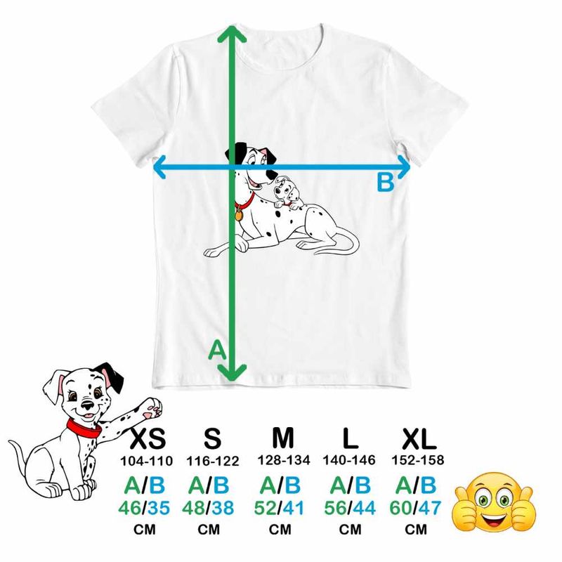 Fashion, accesorii si bijuterii - Copii - Imbracaminte copii - Tricouri copii - Tricou Copii Fete 101 Dalmatieni Pongo Freckles Dalmatian, alb, marime S Copii - Infinity.ro