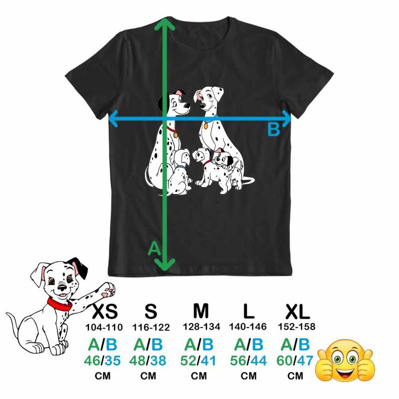 Fashion, accesorii si bijuterii - Copii - Imbracaminte copii - Tricouri copii - Tricou Copii Baieti 101 Dalmatieni Pongo Perdita Aventuri, negru, marime XS Copii - Infinity.ro
