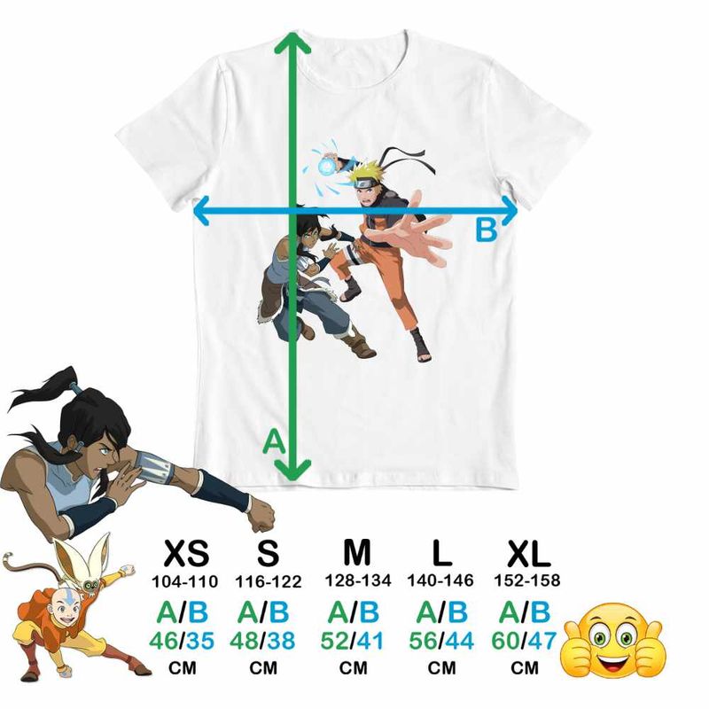 Fashion, accesorii si bijuterii - Copii - Imbracaminte copii - Tricouri copii - Tricou Copii Baieti Avatar Korra Naruto Airbender, alb, marime XS Copii - Infinity.ro