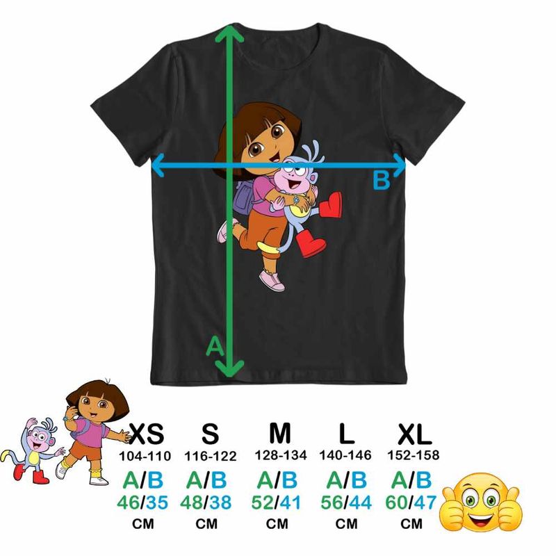 Fashion, accesorii si bijuterii - Copii - Imbracaminte copii - Tricouri copii - Tricou Copii Baieti Dora Exploratoarea Explorere, negru, marime S Copii - Infinity.ro