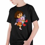 Fashion, accesorii si bijuterii - Copii - Imbracaminte copii - Tricouri copii - Tricou Copii Baieti Dora Exploratoarea Explorere, negru, marime S Copii - Infinity.ro