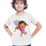 Fashion, accesorii si bijuterii - Copii - Imbracaminte copii - Tricouri copii - Tricou Copii Baieti Dora Explorer Maimuta Aventuri, alb, marime XS Copii - Infinity.ro