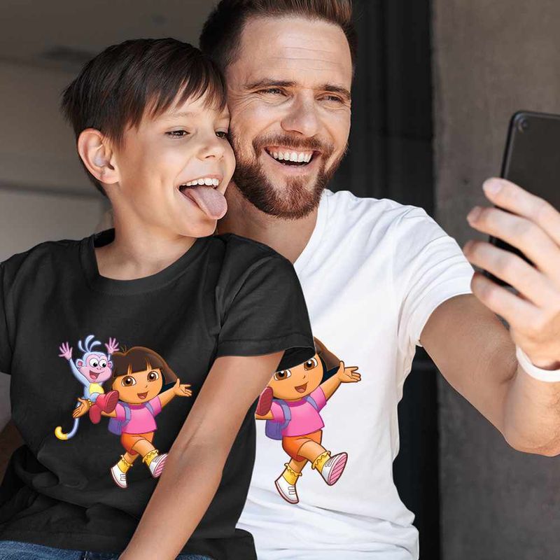 Fashion, accesorii si bijuterii - Copii - Imbracaminte copii - Tricouri copii - Tricou Copii Baieti Dora Explorer Maimuta Aventuri, alb, marime XS Copii - Infinity.ro