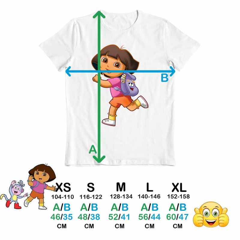 Fashion, accesorii si bijuterii - Copii - Imbracaminte copii - Tricouri copii - Tricou Copii Fete Dora Exploratoarea Ghiozdan Harta Explorer, alb, marime XS Copii - Infinity.ro
