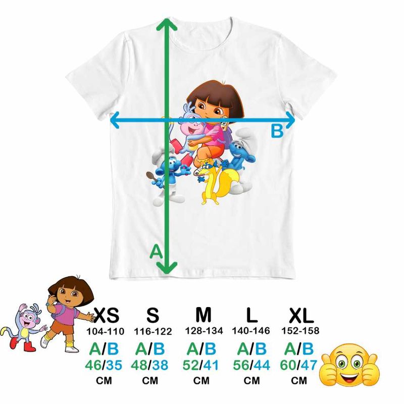 Fashion, accesorii si bijuterii - Copii - Imbracaminte copii - Tricouri copii - Tricou Copii Baieti Dora Strumfii Bucatarul Rusinosul Hotomanul, alb, marime L Copii - Infinity.ro