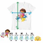 Fashion, accesorii si bijuterii - Copii - Imbracaminte copii - Tricouri copii - Tricou Copii Fete Dora Strumfii Bucatarul Rusinosul Hotomanul, alb, marime XS Copii - Infinity.ro