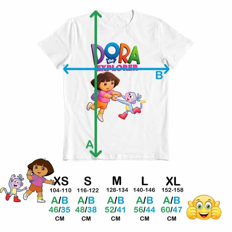 Fashion, accesorii si bijuterii - Copii - Imbracaminte copii - Tricouri copii - Tricou Copii Fete Dora Exploratoarea Boots Maimuta Dans Explorer, alb, marime M Copii - Infinity.ro