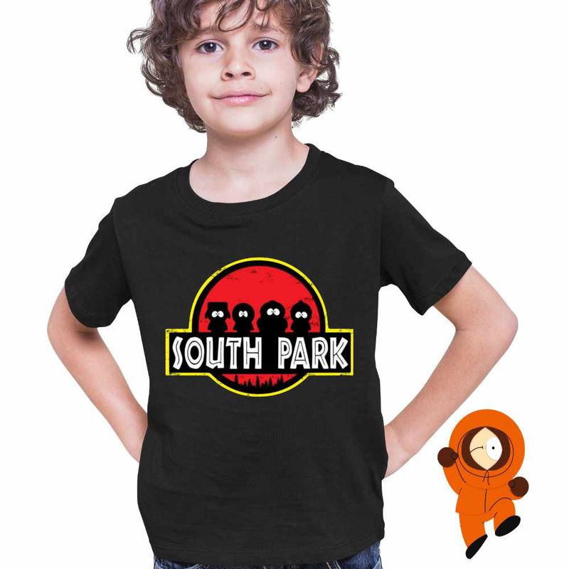 Fashion, accesorii si bijuterii - Copii - Imbracaminte copii - Tricouri copii - Tricou Copii Baieti South Park Jurassic Dinozauri T-Rex, negru, marime XL Copii - Infinity.ro