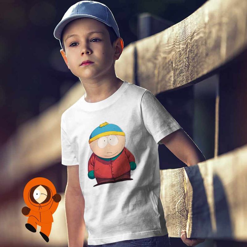 Fashion, accesorii si bijuterii - Copii - Imbracaminte copii - Tricouri copii - Tricou Copii Baieti South Park Eric Cartman, alb, marime S Copii - Infinity.ro