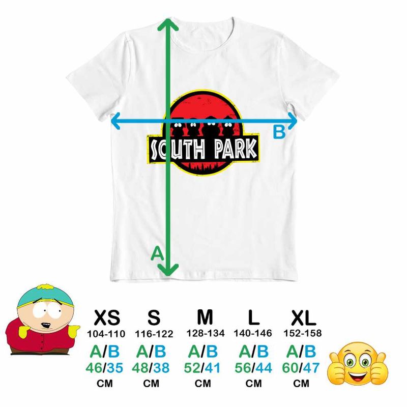 Fashion, accesorii si bijuterii - Copii - Imbracaminte copii - Tricouri copii - Tricou Copii Fete South Park Jurassic Dinozauri T-Rex, alb, marime XL Copii - Infinity.ro