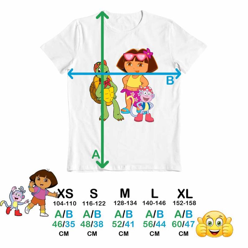 Fashion, accesorii si bijuterii - Copii - Imbracaminte copii - Tricouri copii - Tricou Copii Baieti Dora Exploratoarea Franklin Explorer Maimuta, alb, marime L Copii - Infinity.ro