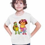 Fashion, accesorii si bijuterii - Copii - Imbracaminte copii - Tricouri copii - Tricou Copii Baieti Dora Exploratoarea Franklin Explorer Maimuta, alb, marime L Copii - Infinity.ro
