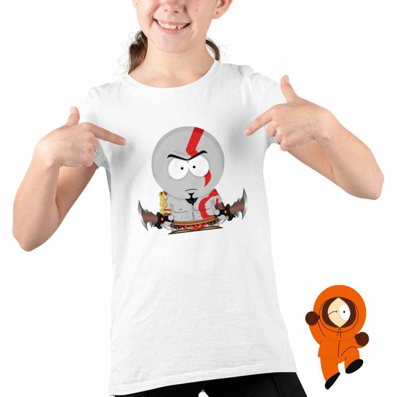 Fashion, accesorii si bijuterii - Copii - Imbracaminte copii - Tricouri copii - Tricou Copii Fete South Park God Of War Viking Razboinic, alb, marime S Copii - Infinity.ro