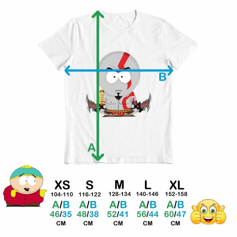 Fashion, accesorii si bijuterii - Copii - Imbracaminte copii - Tricouri copii - Tricou Copii Fete South Park God Of War Viking Razboinic, alb, marime S Copii - Infinity.ro