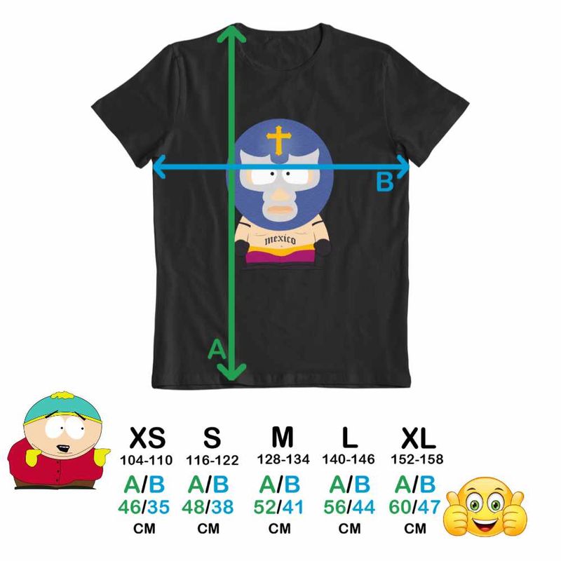 Fashion, accesorii si bijuterii - Copii - Imbracaminte copii - Tricouri copii - Tricou Copii Baieti South Park Kenny Wrestler Mexico, negru, marime L Copii - Infinity.ro