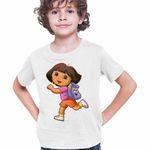 Fashion, accesorii si bijuterii - Copii - Imbracaminte copii - Tricouri copii - Tricou Copii Baieti Dora Exploratoarea Ghiozdan Harta Explorer, alb, marime L Copii - Infinity.ro
