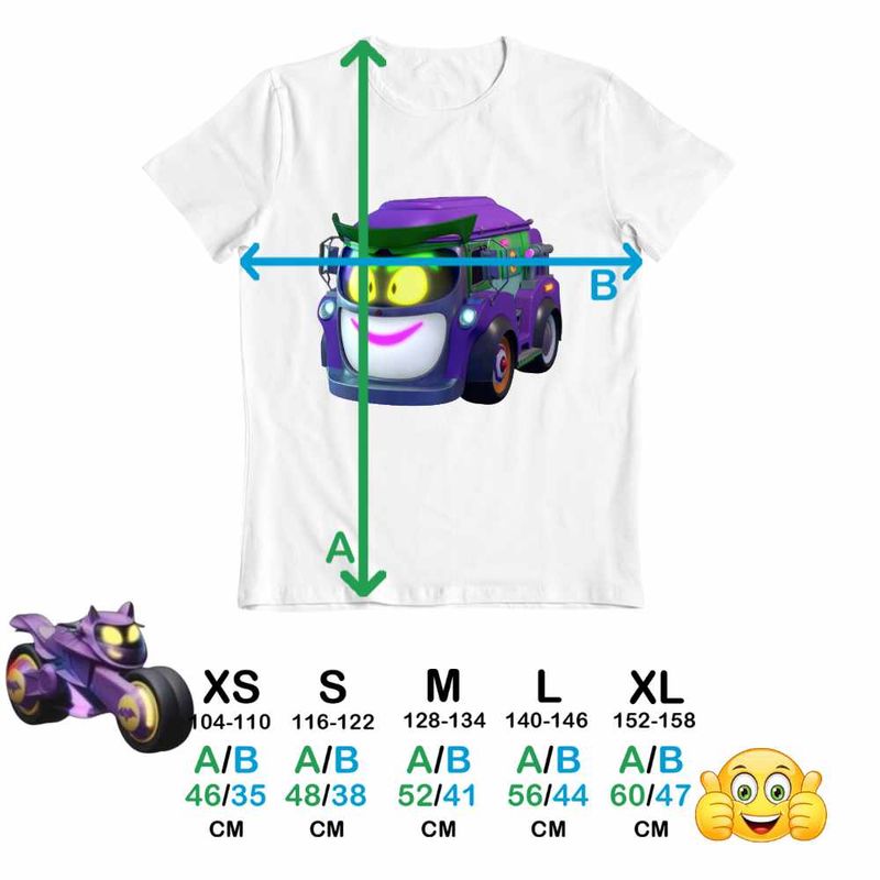 Fashion, accesorii si bijuterii - Copii - Imbracaminte copii - Tricouri copii - Tricou Copii Baieti Batwheels Prank Joker Masina Batroti Desene Animate Masini, alb, marime M Copii - Infinity.ro